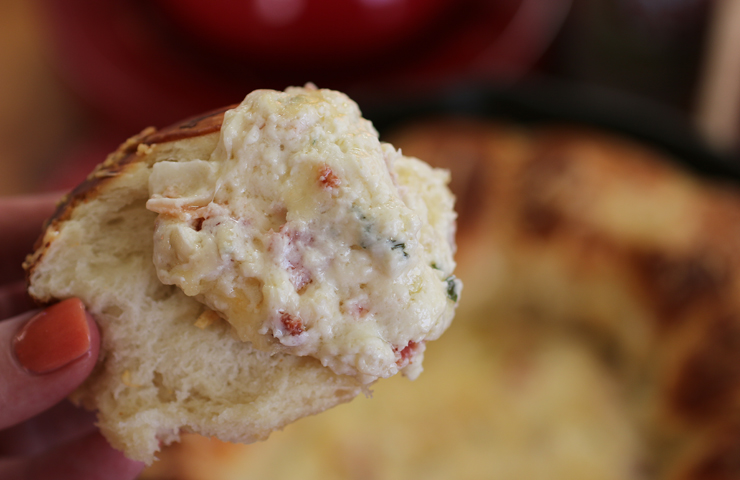 Skillet Bacon Swiss Dip with Bread