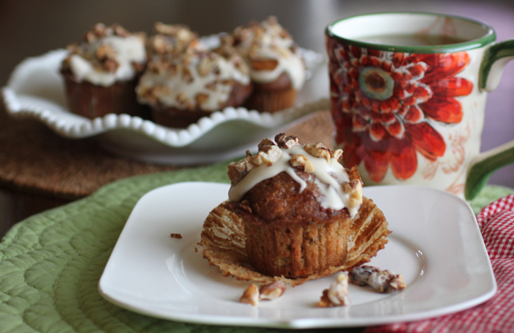 Morning Glory Muffins with Maple Glaze
