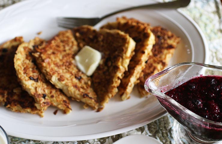 Granola French Toast with Mixed Berry Syrup