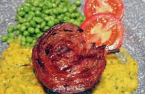 Grilled Pinwheel Steaks with Mango Sauce