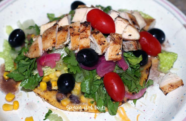 Black Bean Tostadas with Chili Lime Dressing