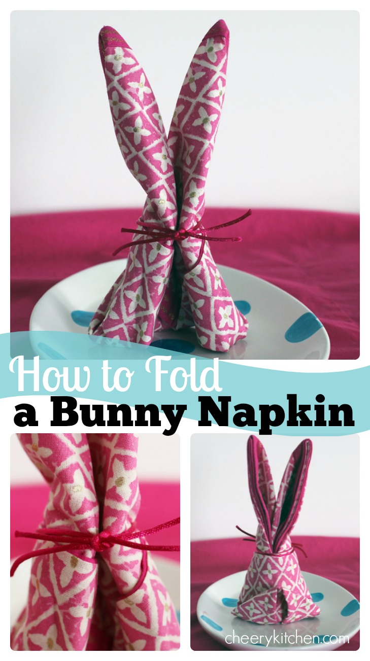 Grab a square napkin, a ribbon or cord, and learn How to Fold a Bunny Napkin. They are super cute and easy to make!