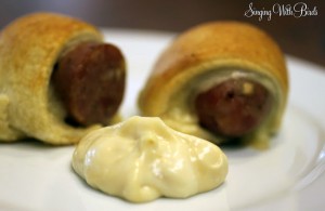 Swiss Cheese Chicks in a Blanket with Honey Mustard Sauce
