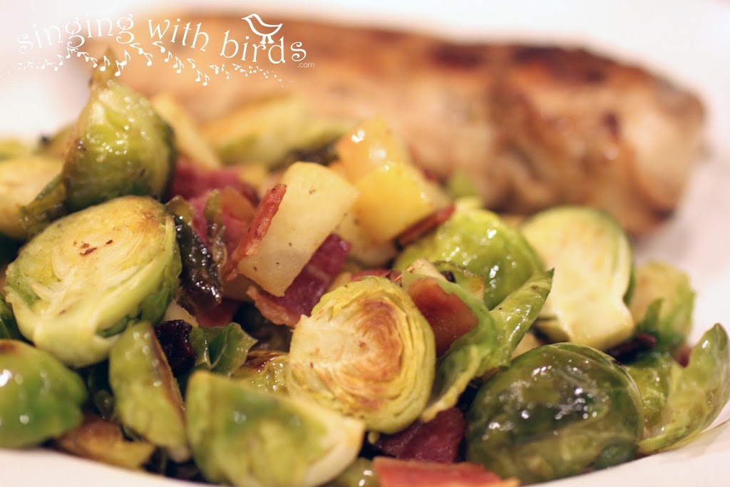 Roasted Brussels Sprouts and Apples