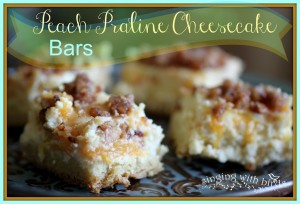Peach Praline Cheesecake Bars | cheerykitchen.com