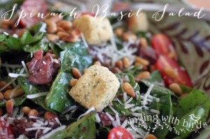 Spinach Basil Salad | cheerykitchen.com