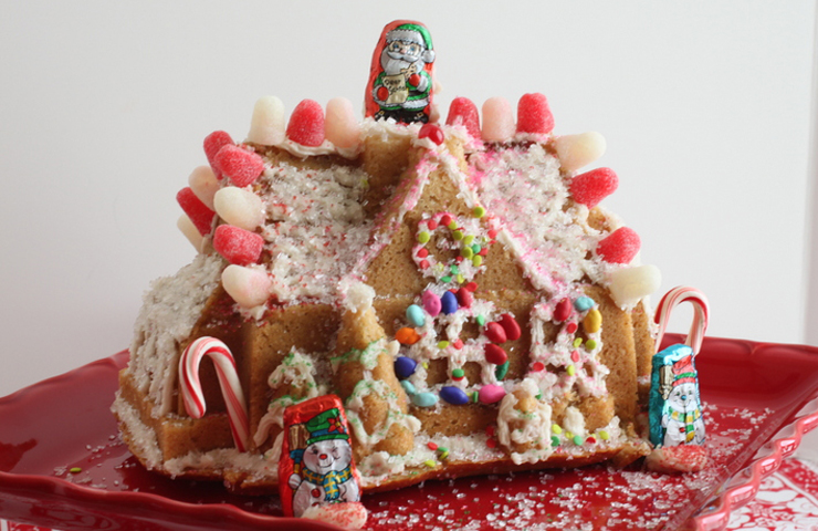 Gingerbread House Bundt Cake