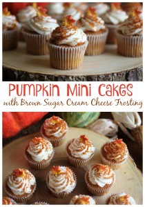 Pumpkin Mini Cakes with Brown Sugar Cream Cheese Frosting