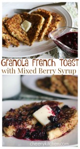 French Toast Granola with Mixed Berry Syrup