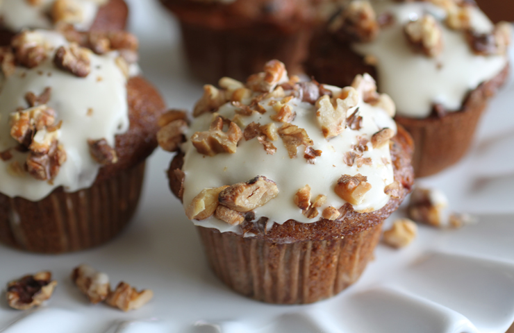 Morning Glory Muffins with Maple Glaze