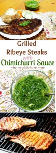 Gotta try it, Grilled Ribeye Steaks with Chimichurri Sauce is one of the best meals you will ever enjoy. Such a flavorful sauce, fresh and oven called Argentine barbecue sauce, you'll love it!!!